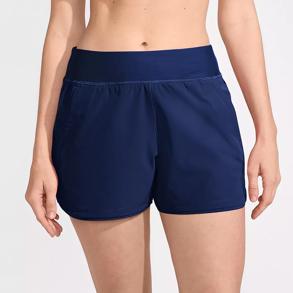 Lands' End Navy Swim Shorts 3 inch inseam